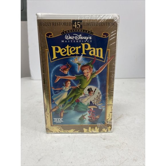 New SEALED VHS Tape Walt Disney Peter Pan Masterpiece 45TH Anniversary - Picture 1 of 12